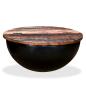 Preview: Couchtisch Altholz Massiv Schwarz Schalenform
