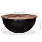 Preview: Couchtisch Altholz Massiv Schwarz Schalenform
