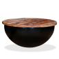 Preview: Couchtisch Altholz Massiv Schwarz Schalenform