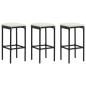 Preview: 4-tlg. Gartenbar-Set mit Kissen Poly Rattan Schwarz