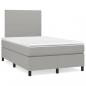 Preview: ARDEBO.de - Boxspringbett mit Matratze Hellgrau 120x190 cm Stoff