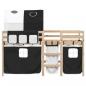 Preview: Kinderhochbett mit Tunnel Weiß & Schwarz 80x200 cm Kiefernholz