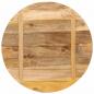 Preview: Tischplatte Ø 70x1,5 cm Rund Raues Massives Mangoholz