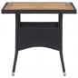 Preview: 5-tlg. Garten-Essgruppe Poly Rattan und Massivholz Schwarz