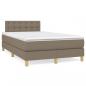 Preview: ARDEBO.de - Boxspringbett mit Matratze & LED Taupe 120x190 cm Stoff