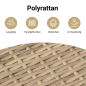 Preview: 7-tlg. Garten-Sofagarnitur mit Kissen Beige Poly Rattan