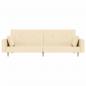 Preview: Schlafsofa 2-Sitzer mit 2 Kissen Creme Stoff