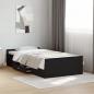 Preview: Bettgestell mit Schubladen Schwarz 100x200 cm Holzwerkstoff