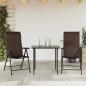 Preview: ARDEBO.de - Gartenstühle 2 Stk. Klappbar Braun Poly Rattan