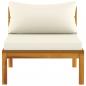 Preview: Modulares Mittelsofa mit Cremeweißen Kissen Akazienholz
