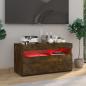 Preview: TV-Schrank mit LED-Leuchten Räuchereiche 75x35x40 cm 