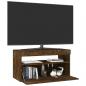 Preview: TV-Schrank mit LED-Leuchten Räuchereiche 75x35x40 cm 