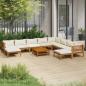 Preview: ARDEBO.de - 11-tlg. Garten-Lounge-Set mit Creme Kissen Massivholz Akazie