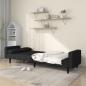 Preview: Schlafsofa 2-Sitzer mit 2 Kissen Schwarz Stoff