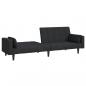 Preview: Schlafsofa 2-Sitzer mit 2 Kissen Schwarz Stoff