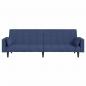 Preview: Schlafsofa 2-Sitzer mit 2 Kissen Blau Stoff