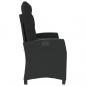 Preview: Gartenbank Verstellbar mit Kissen Schwarz Poly Rattan