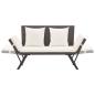 Preview: Gartenbank mit Kissen Braun 176 cm Poly Rattan