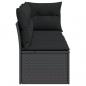 Preview: Gartensofa mit Kissen 3-Sitzer Schwarz Poly Rattan