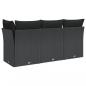 Preview: Gartensofa mit Kissen 3-Sitzer Schwarz Poly Rattan