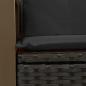 Preview: Gartensofa mit Kissen 2-Sitzer Schwarz Poly Rattan