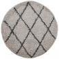 Preview: Shaggy-Teppich PAMPLONA Hochflor Modern Beige Anthrazit Ø 120cm