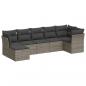 Preview: 7-tlg. Garten-Sofagarnitur mit Kissen Grau Poly Rattan