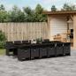 Preview: ARDEBO.de - 13-tlg. Garten-Essgruppe mit Kissen Schwarz Poly Rattan