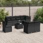 Preview: ARDEBO.de - 9-tlg. Garten-Sofagarnitur mit Kissen Schwarz Poly Rattan