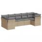 Preview: 7-tlg. Garten-Sofagarnitur mit Kissen Beige Poly Rattan