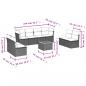 Preview: 9-tlg. Garten-Sofagarnitur mit Kissen Grau Poly Rattan