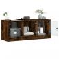 Preview: TV-Schrank mit Glastüren Räuchereiche 102x37x42 cm