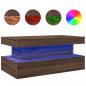 Preview: Couchtisch mit LED-Leuchten Braun Eichen-Optik 90x50x40 cm