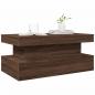 Preview: Couchtisch mit LED-Leuchten Braun Eichen-Optik 90x50x40 cm