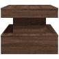 Preview: Couchtisch mit LED-Leuchten Braun Eichen-Optik 90x50x40 cm