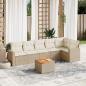 Preview: ARDEBO.de - 7-tlg. Garten-Sofagarnitur mit Kissen Beige Poly Rattan