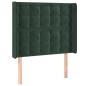 Preview: Boxspringbett mit Matratze & LED Dunkelgrün 80x200 cm Samt