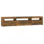 Preview: TV-Schrank mit LED-Leuchten Räuchereiche 195x35x40 cm