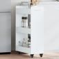 Preview: ARDEBO.de - Schrank mit Rollen Weiß 60x22x79 cm Holzwerkstoff