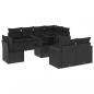 Preview: 9-tlg. Garten-Sofagarnitur mit Kissen Schwarz Poly Rattan