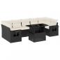 Preview: 8-tlg. Garten-Sofagarnitur mit Kissen Schwarz Poly Rattan