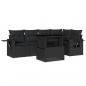 Preview: 6-tlg. Garten-Sofagarnitur mit Kissen Schwarz Poly Rattan