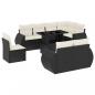 Preview: 9-tlg. Garten-Sofagarnitur mit Kissen Schwarz Poly Rattan