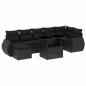 Preview: 8-tlg. Garten-Sofagarnitur mit Kissen Schwarz Poly Rattan