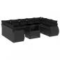 Preview: 10-tlg. Garten-Sofagarnitur mit Kissen Schwarz Poly Rattan