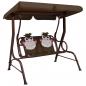 Preview: ARDEBO.de - Kinder-Hollywoodschaukel Braun 115×75×110 cm Stoff