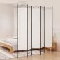 Preview: ARDEBO.de -  5-tlg. Paravent Weiß 200x220 cm Stoff