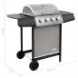 Preview: Gasgrill mit 4 Flammen Schwarz und Silbern