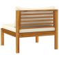 Preview: 10-tlg. Garten-Lounge-Set mit Creme Kissen Massivholz Akazie