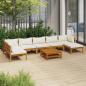 Preview: ARDEBO.de - 8-tlg. Garten-Lounge-Set mit Creme Kissen Massivholz Akazie